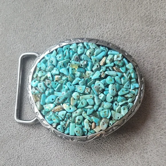 Turquoise Stone Belt Buckle - Picture 1 of 3